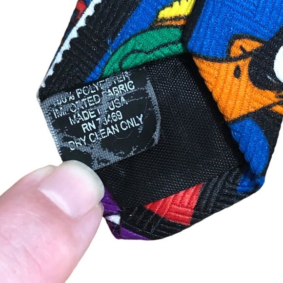 Vintage 90s Looney Tunes Men's Tie USPS Stamp Collection Warner Bros Cartoon USA - Picture 13 of 14